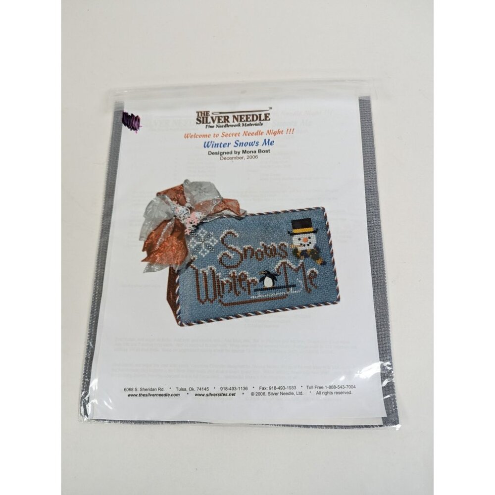 The Silver Needle Cross Stitch Kit Secret Needle Night Winter Snows Me Snowman